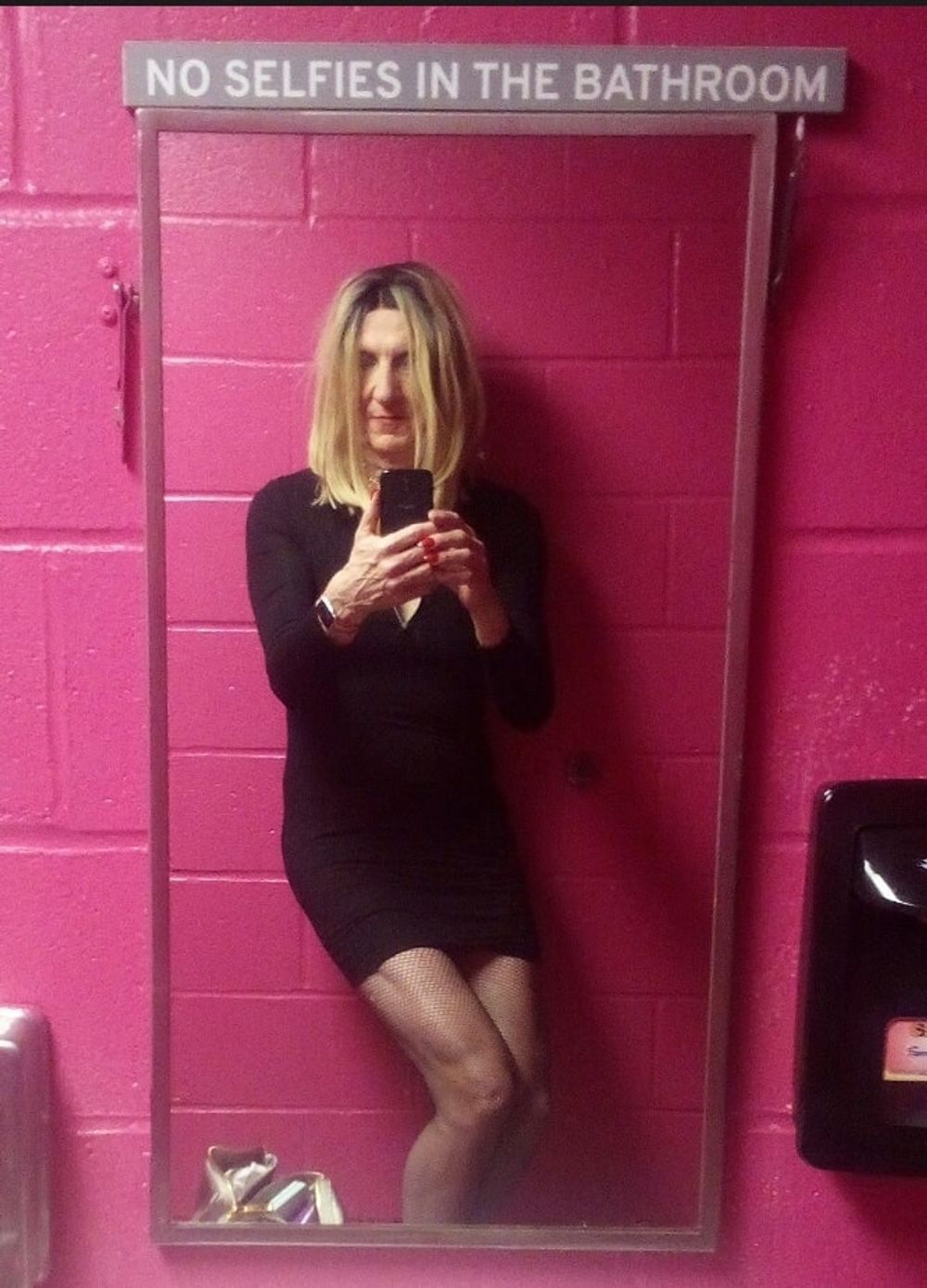 Selfies in the ladies room of my favorite local adult theate #3