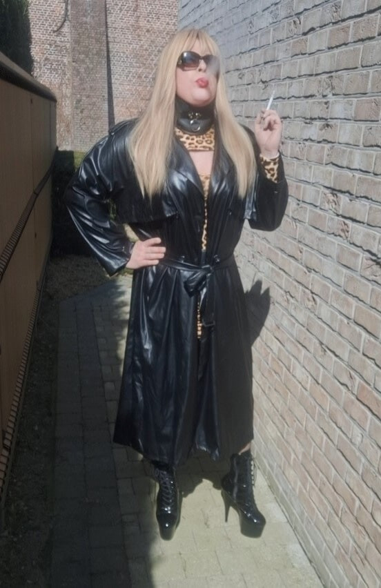 Smoking in black coat #11