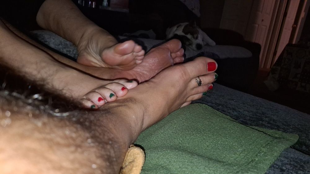 Playing footsie after our Pedicure #4