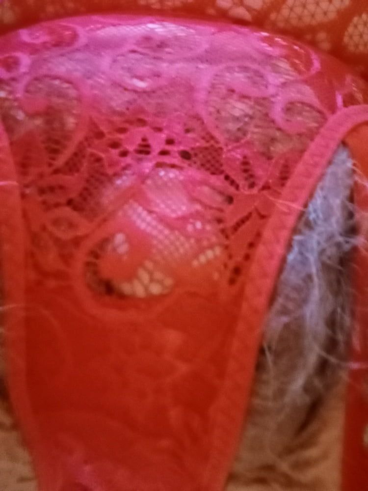 New crotchless red body stocking and two different panties #32