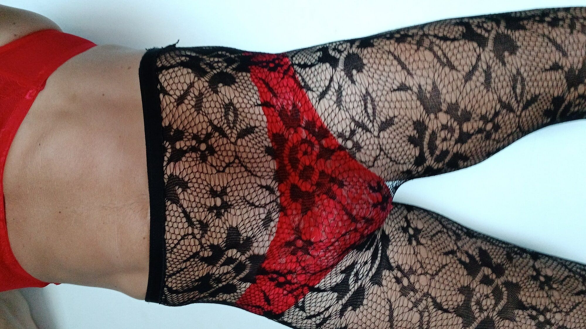 Black stoking red pantie  #28
