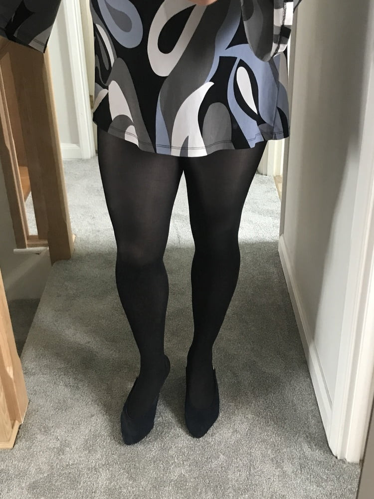 Blue opaque tights