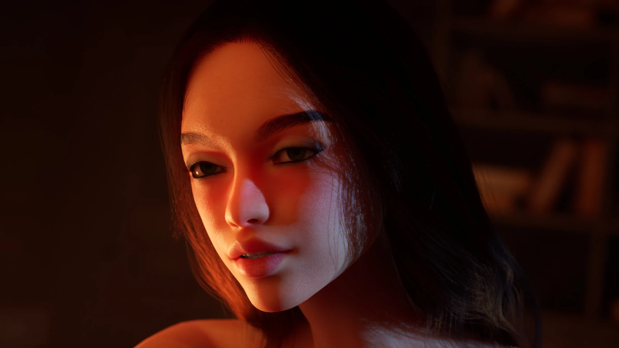 Gorgeous teen slut teasing in front of the fire