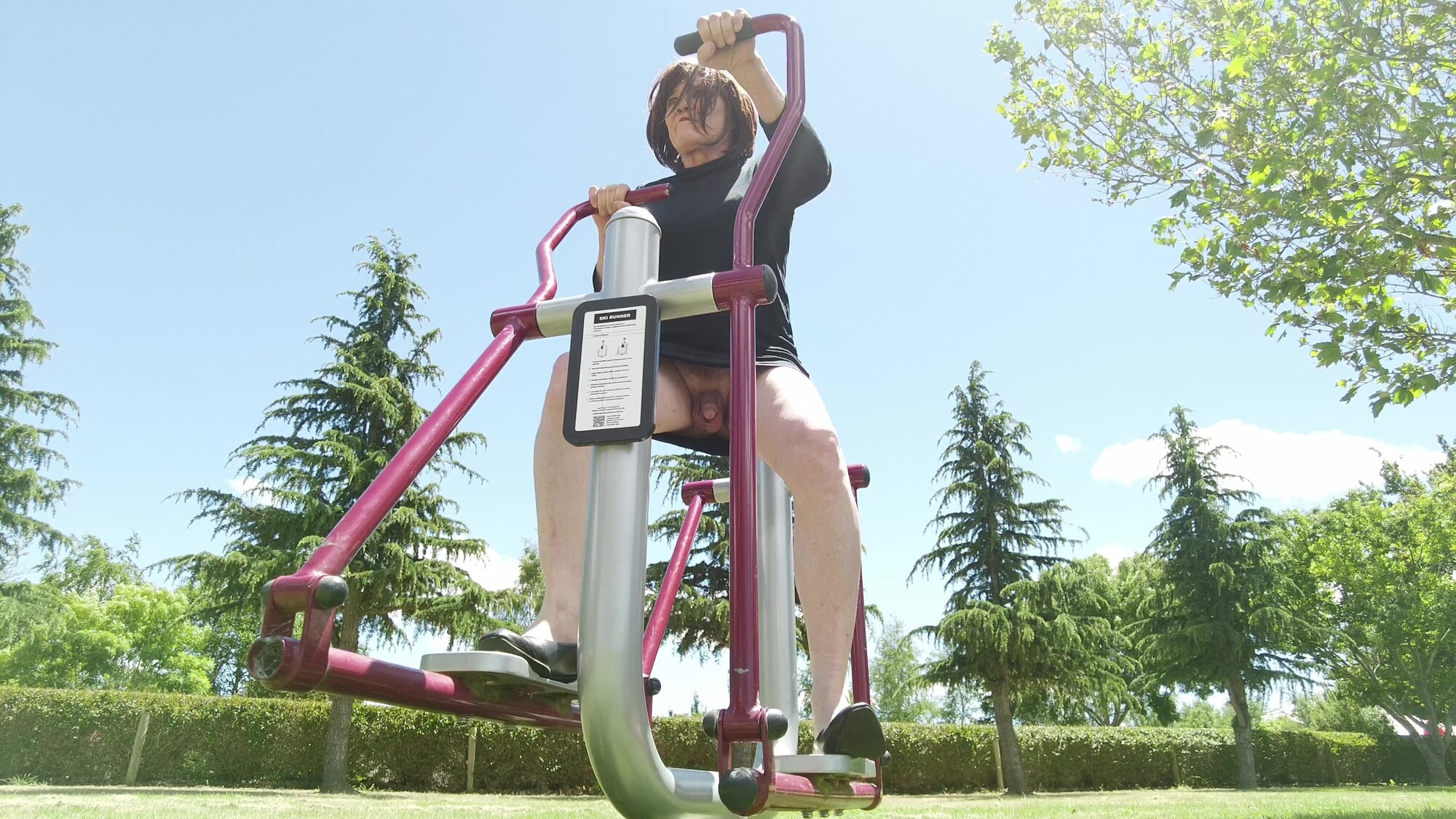 Crossdress Roadtrip - Outdoor Gym - Short Dress Pt3
