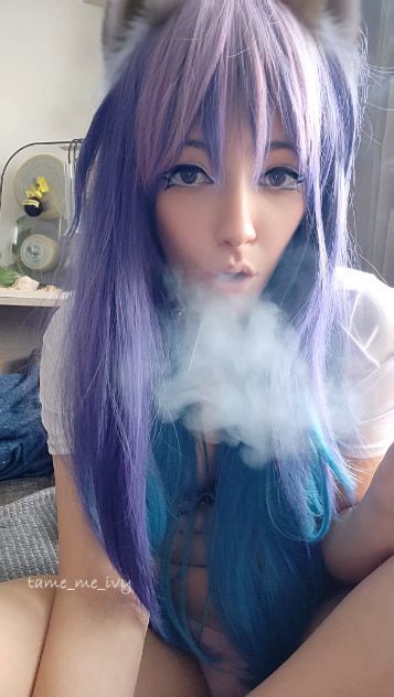 Cute Anime Girl smoking a cig #4
