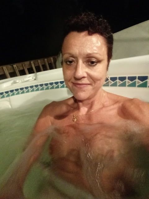 Nighttime hot tub fun #24