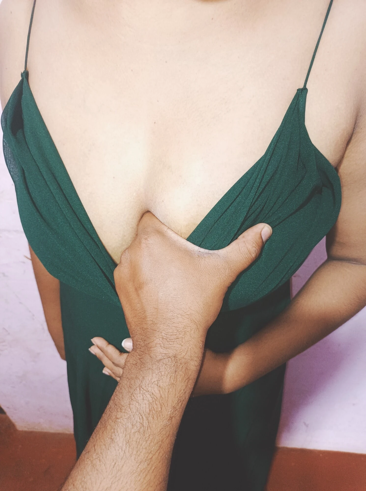Sexy in green dress