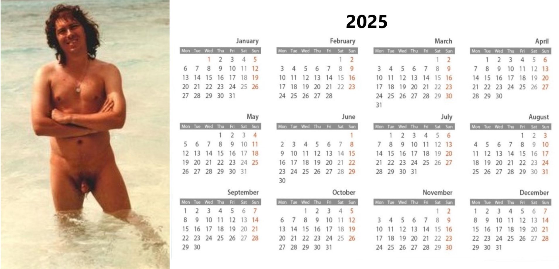 Calendarul nudist american 2025