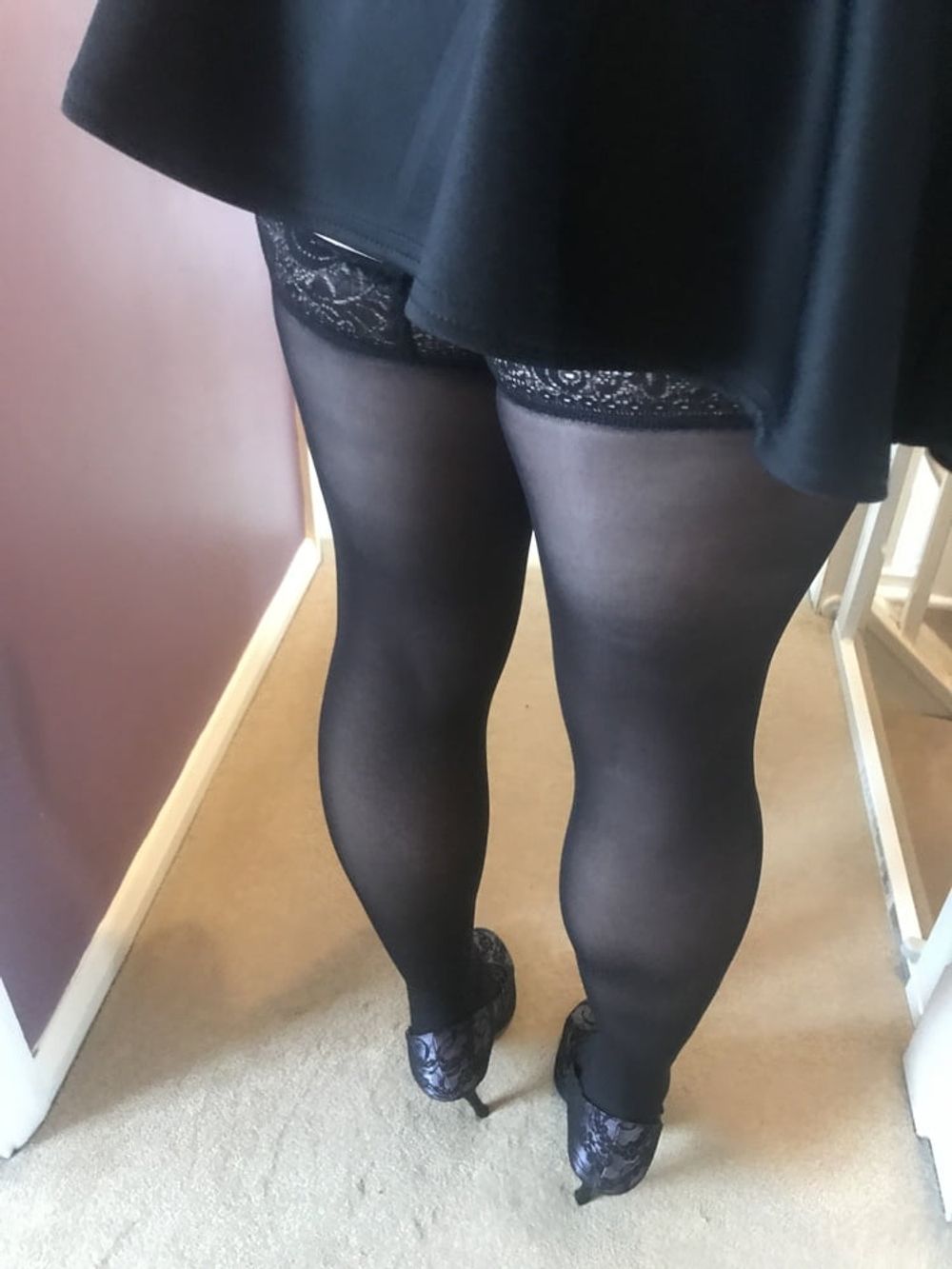 Black hold up stockings #5