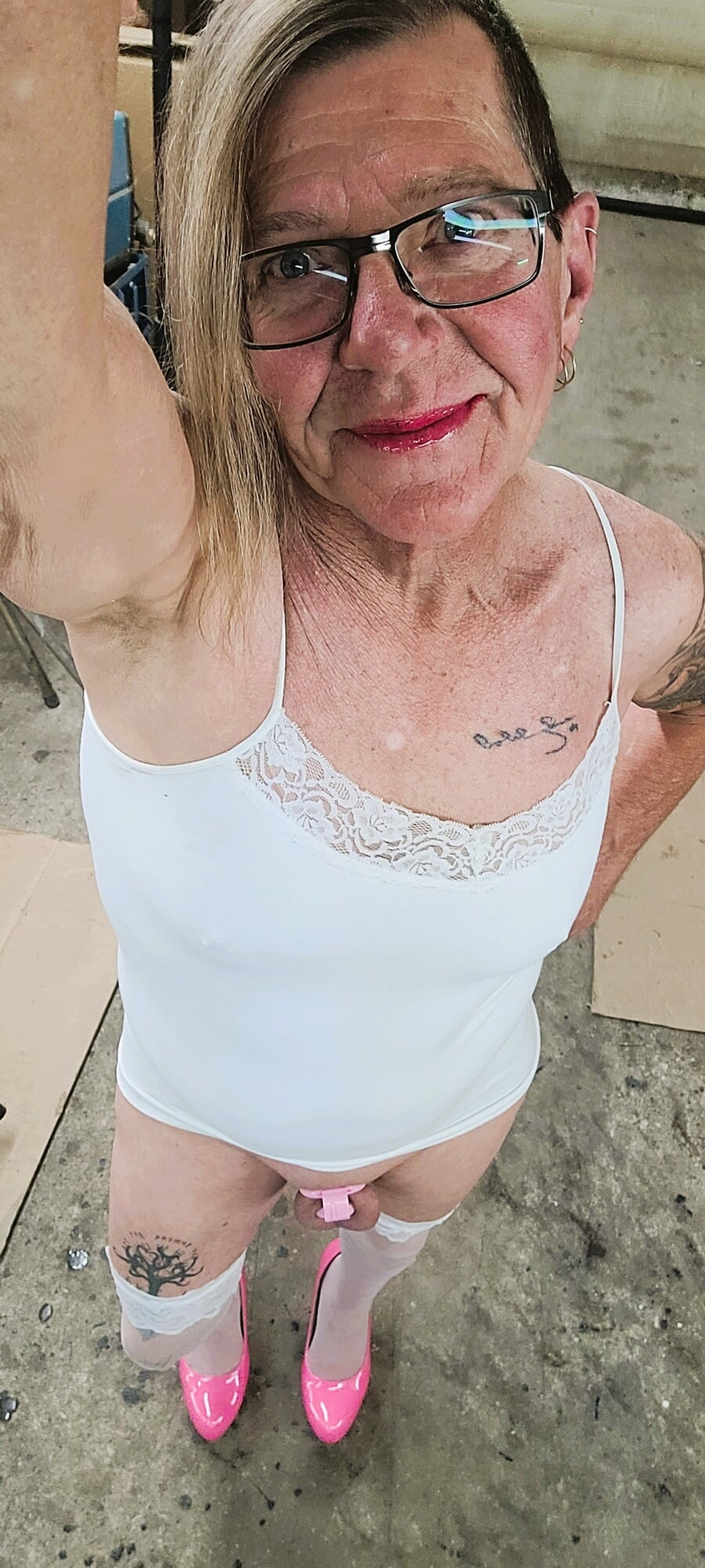 caged sissy showing off #5