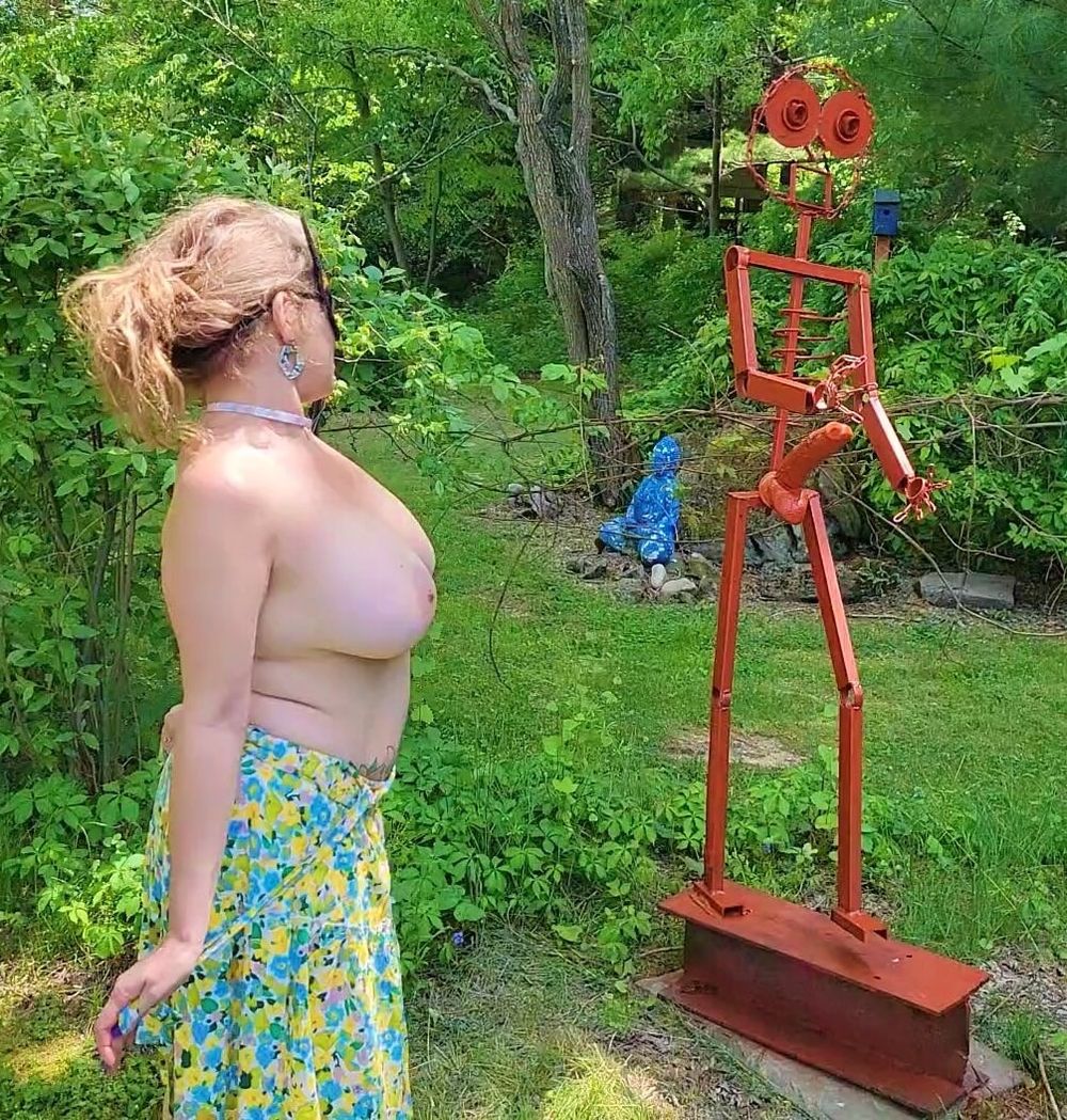 Mommy&amp;amp;#039;s Re-purposed Used Dildos.  Hugh-Titted Garden Walk #21