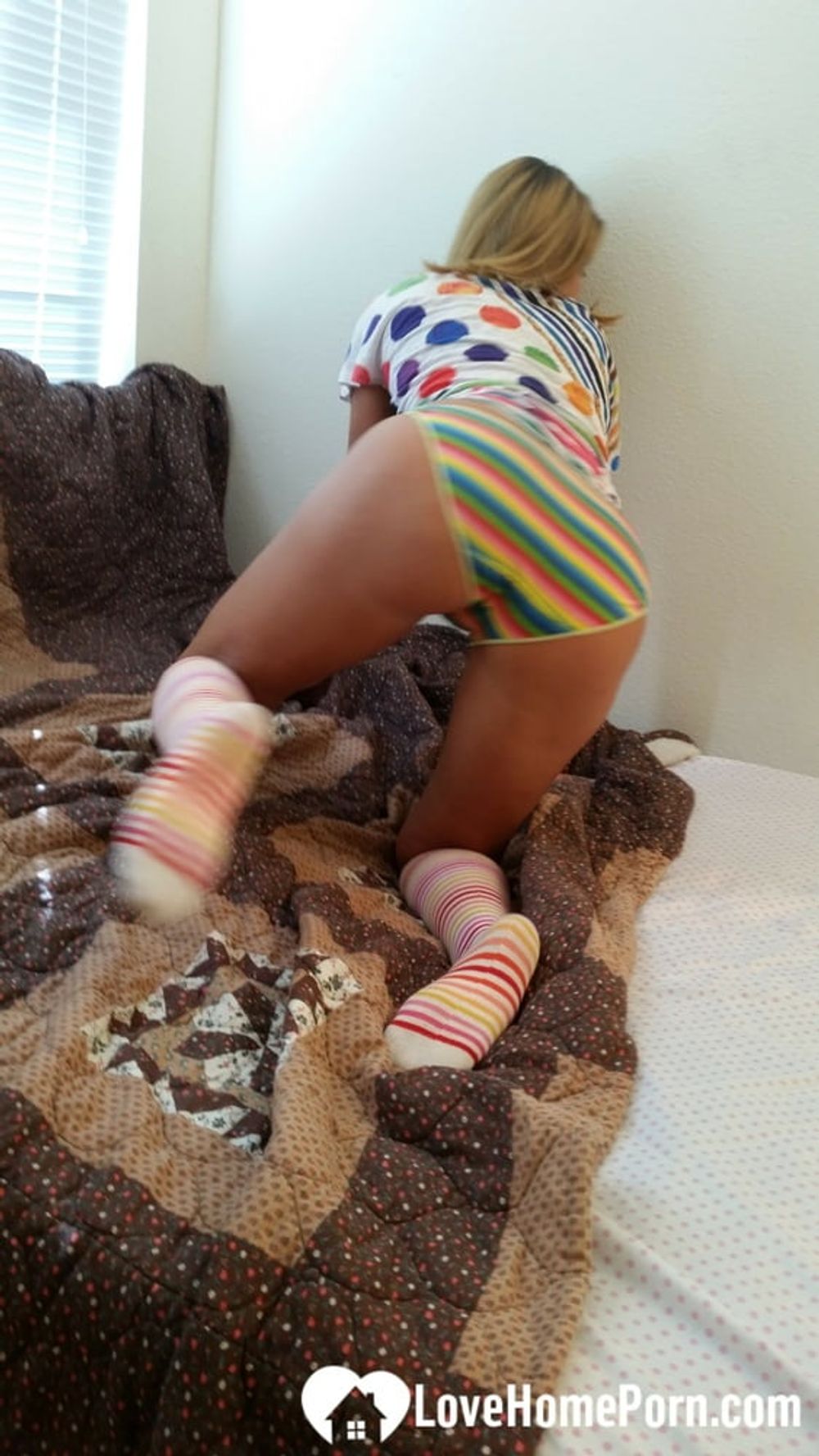 Babe with cute socks shows her dildo skills #14