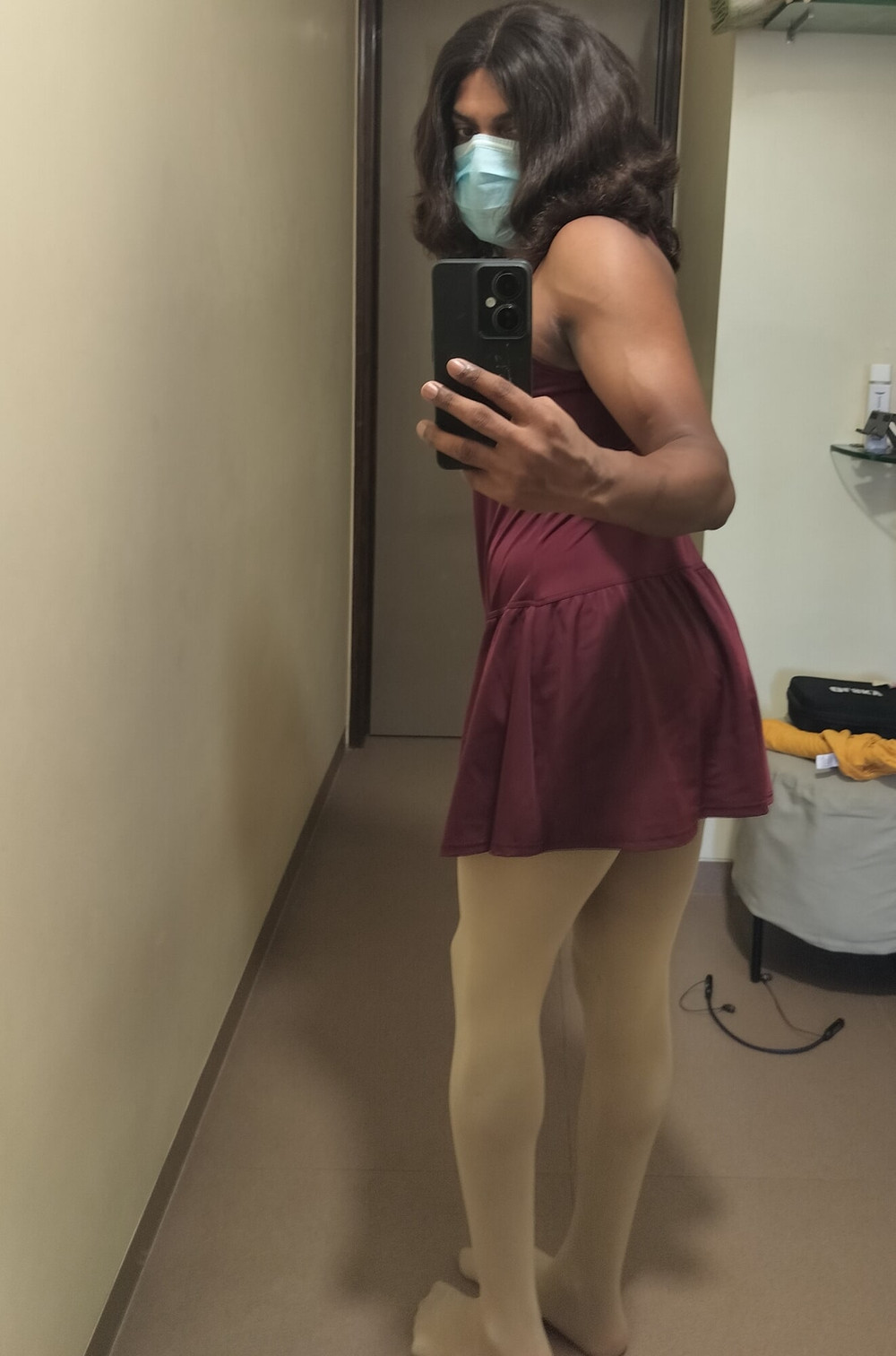 Sissy girl going to dance class in hot dress  #9