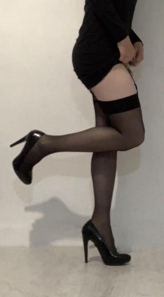 BLACK DRESS AND STOCKINGS