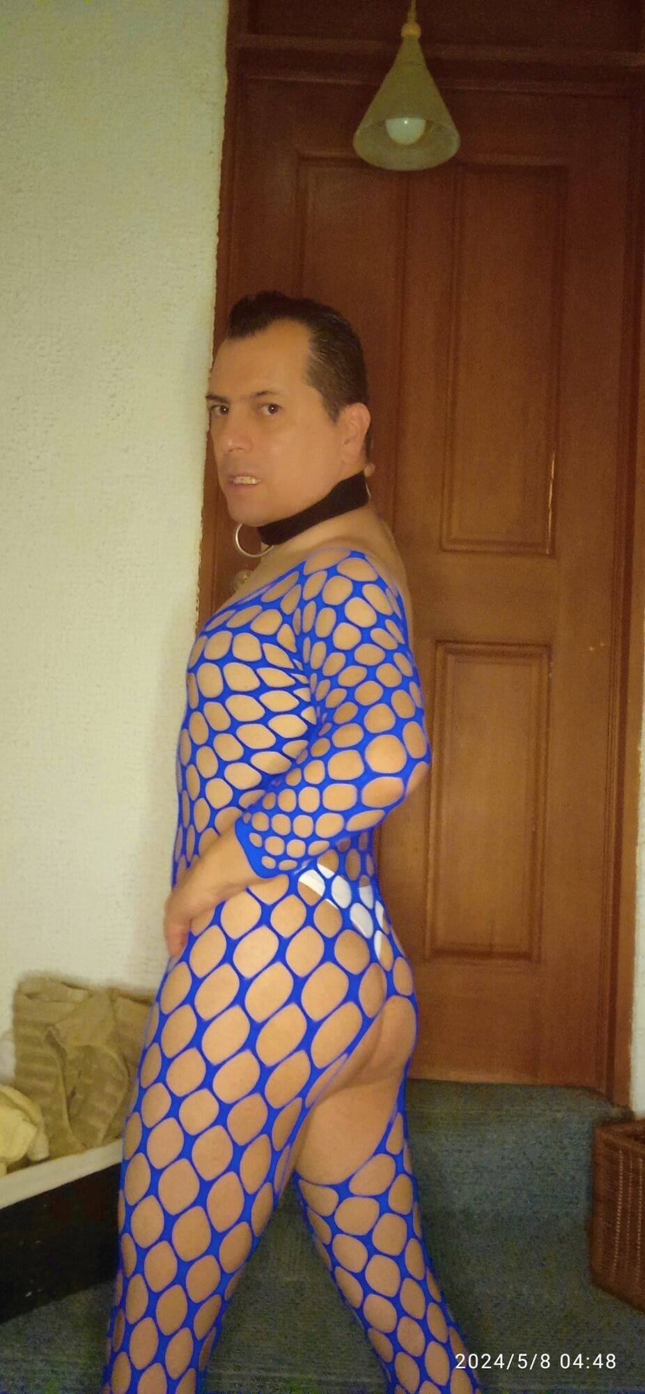 My new blue fishnet lingerie  #2