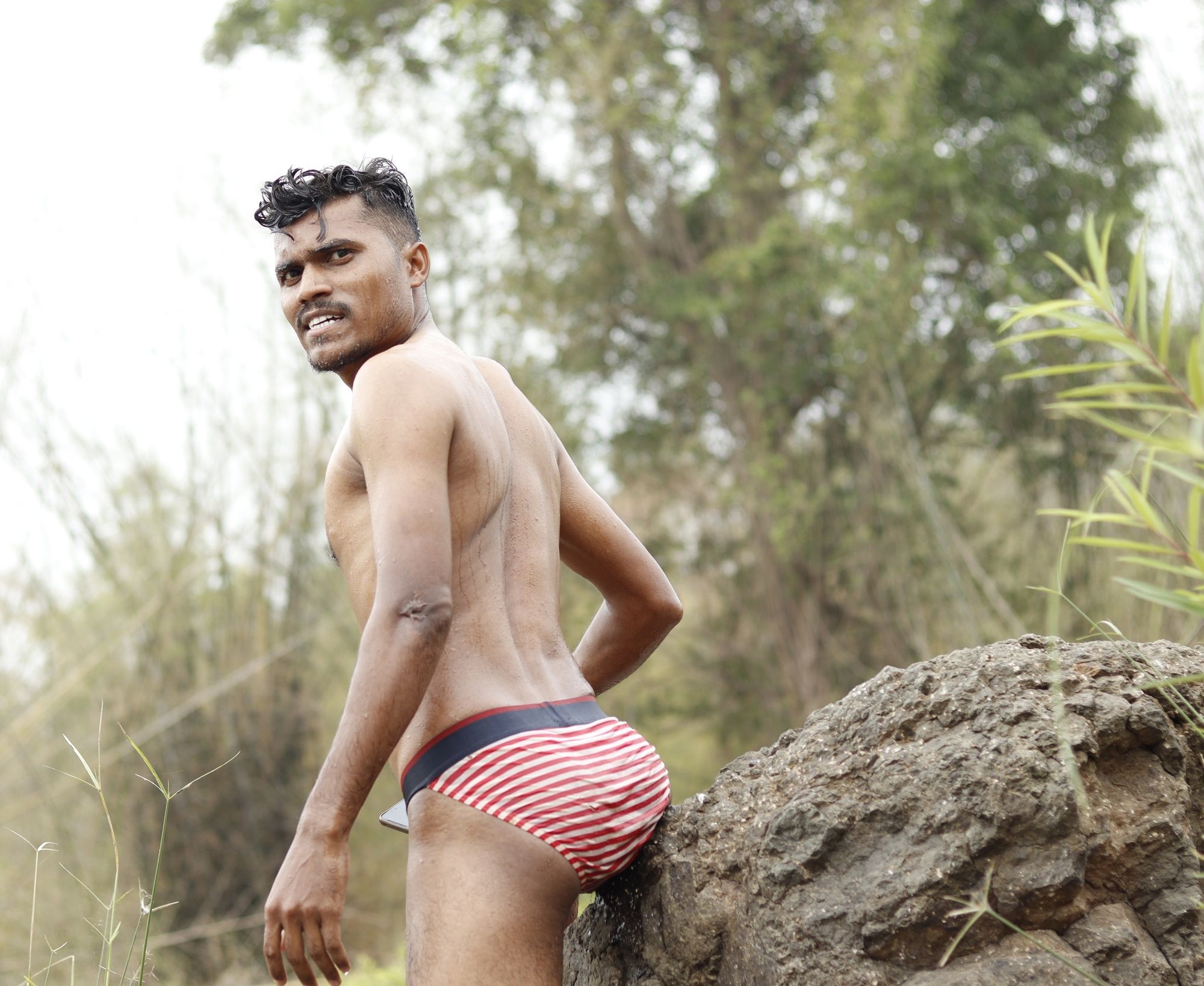 Nude Indian jordiweek photoshoot in river  #15