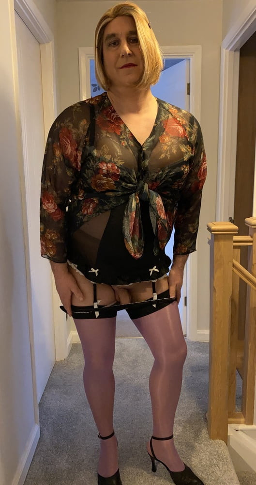 Purple stockings and lingerie #8