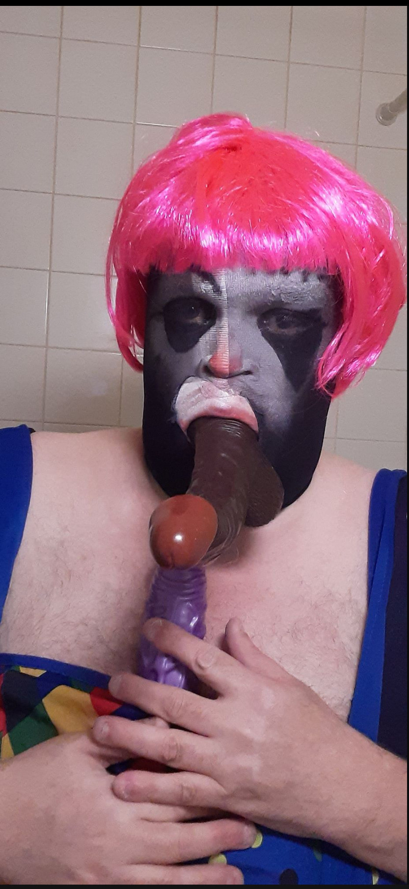 TV clown slut, nylon masks, and some dildo play #2