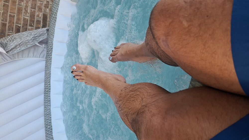 My wet steamy pedicured feet #24