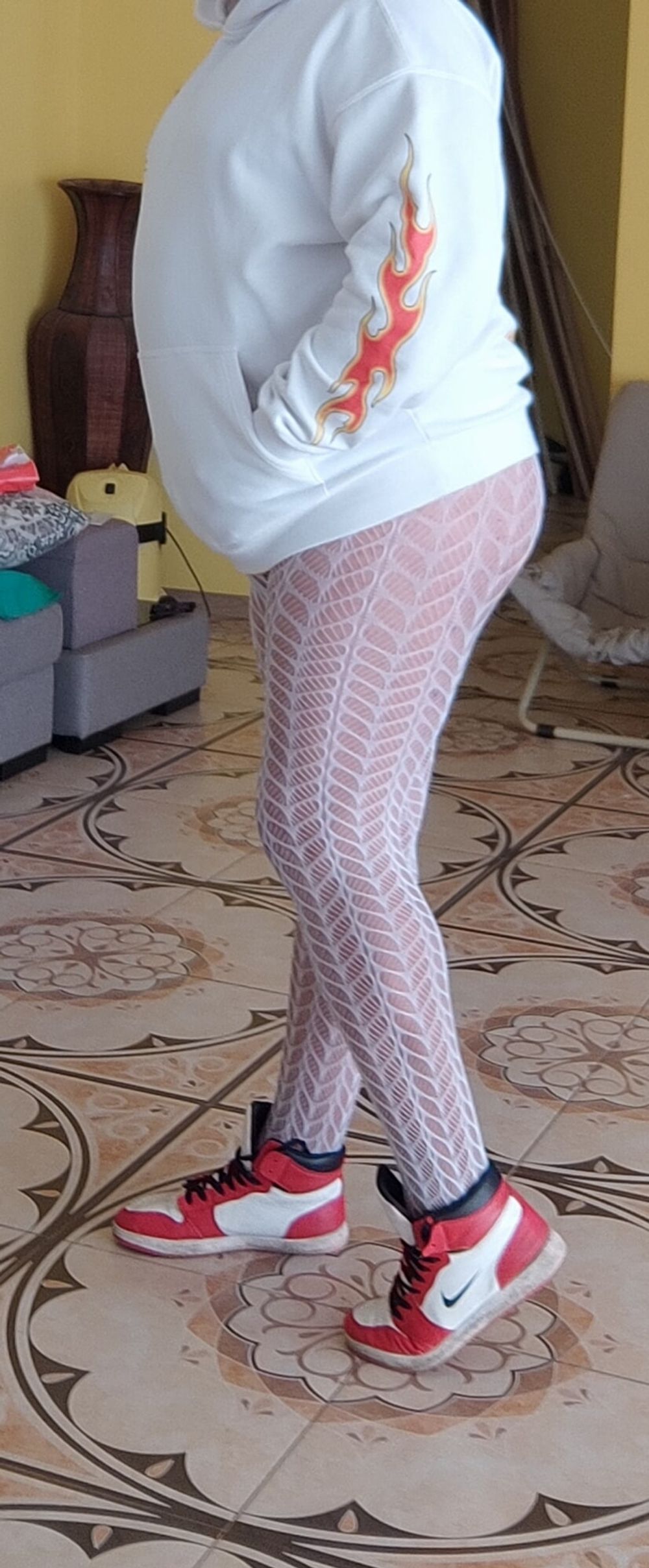 More  sexy white pantyhose #9