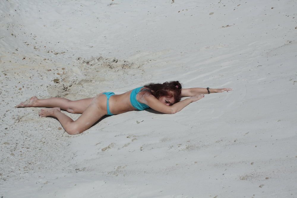 On White Sand in turquos bikini #7