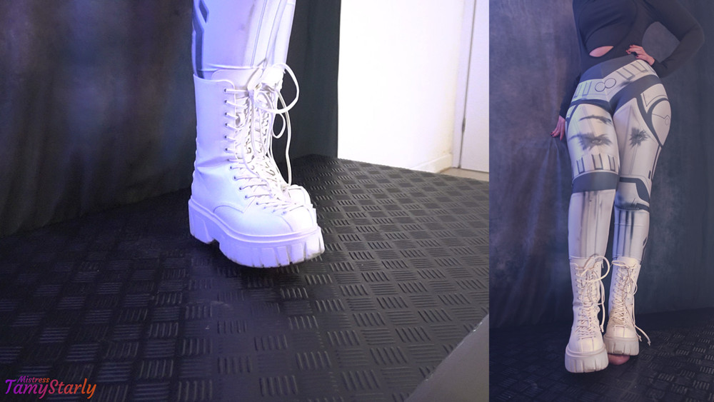 Testing Your Cock and Balls Durability - two pair of boots