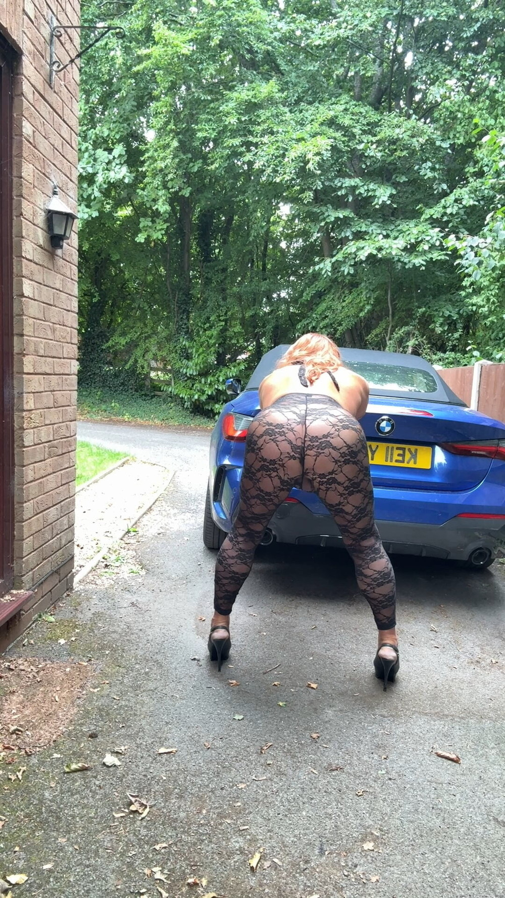 Sexy Crossdresser kellycd2022 in black lace catsuit and heel #17