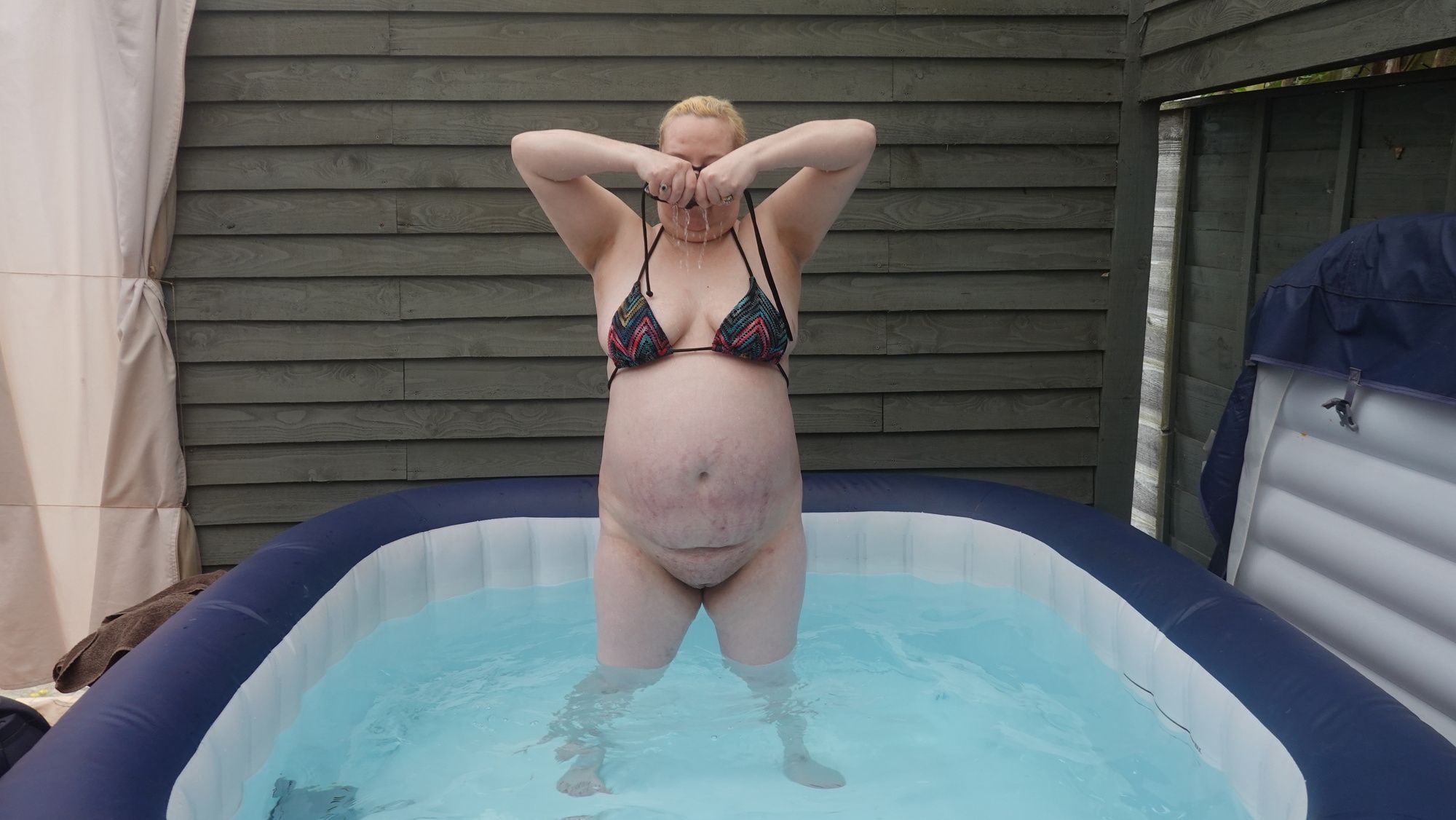 sexy string bikini in the hot tub #11