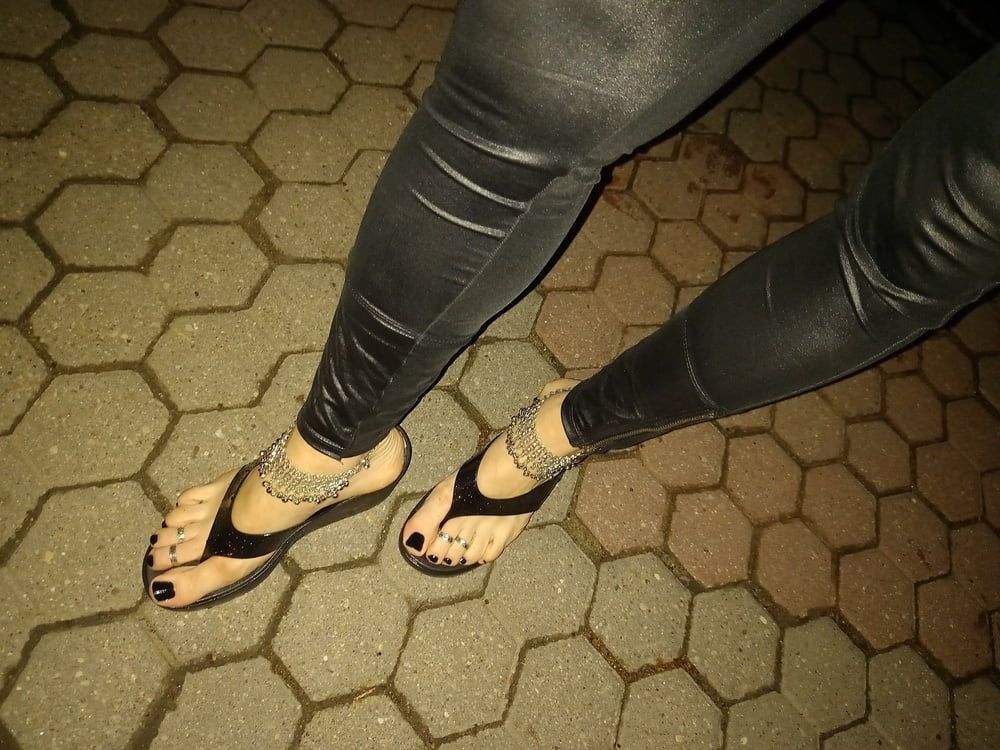 sexy feet and latex flip flops #13
