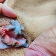Creampie on tight pussy