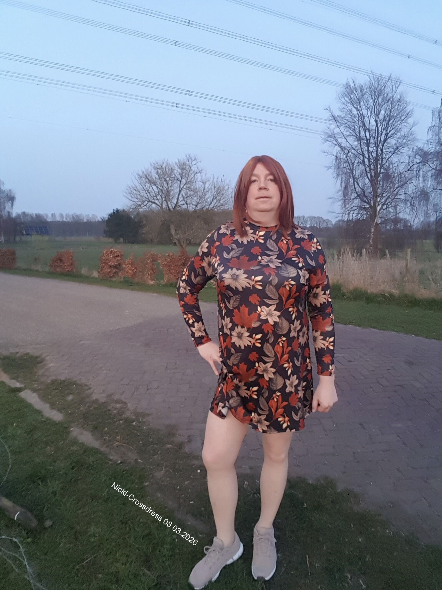 Nicki-Crossdress Outdoor lovely Dress and Stockings #32