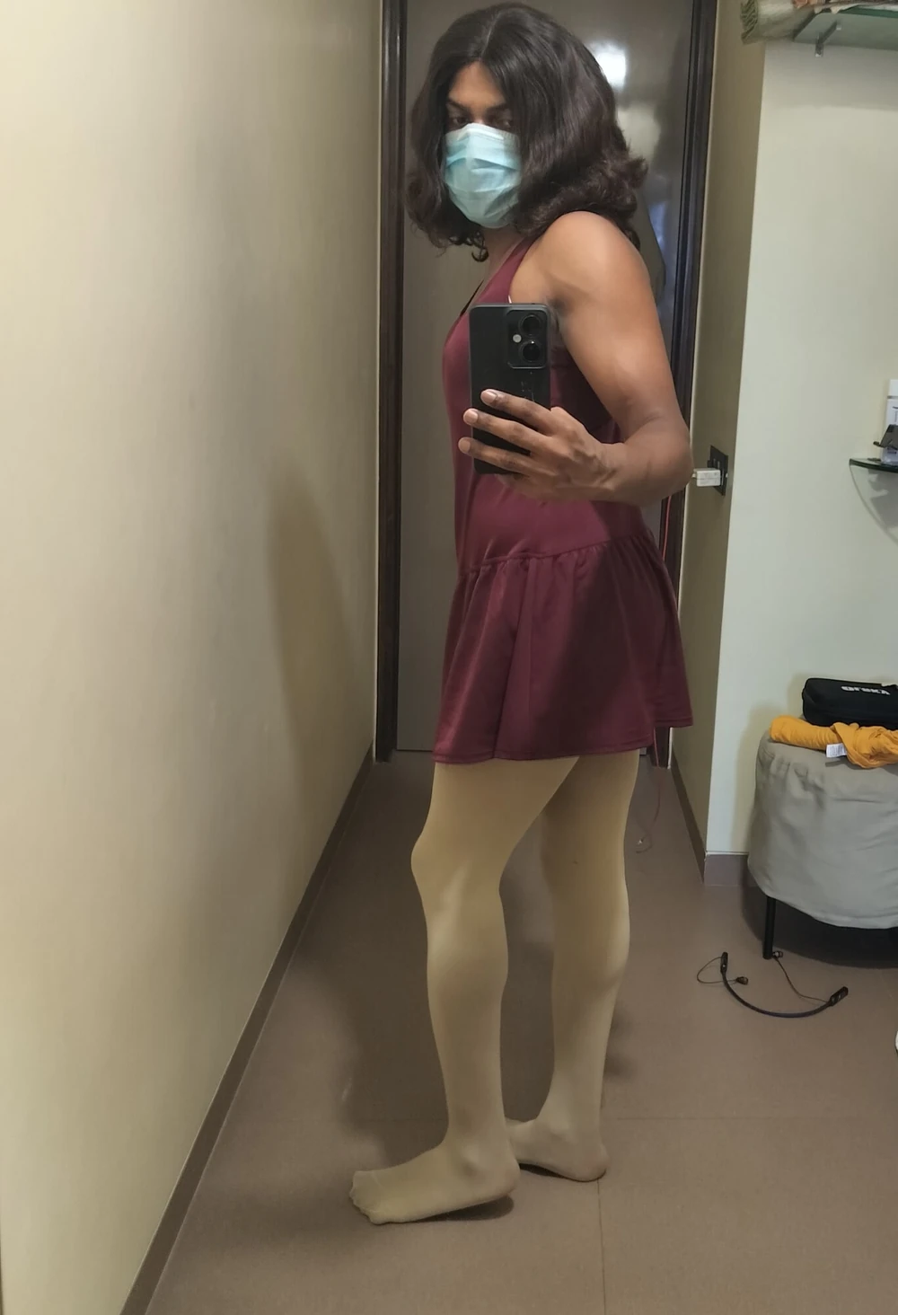 Sissy girl going to dance class in hot dress  #6
