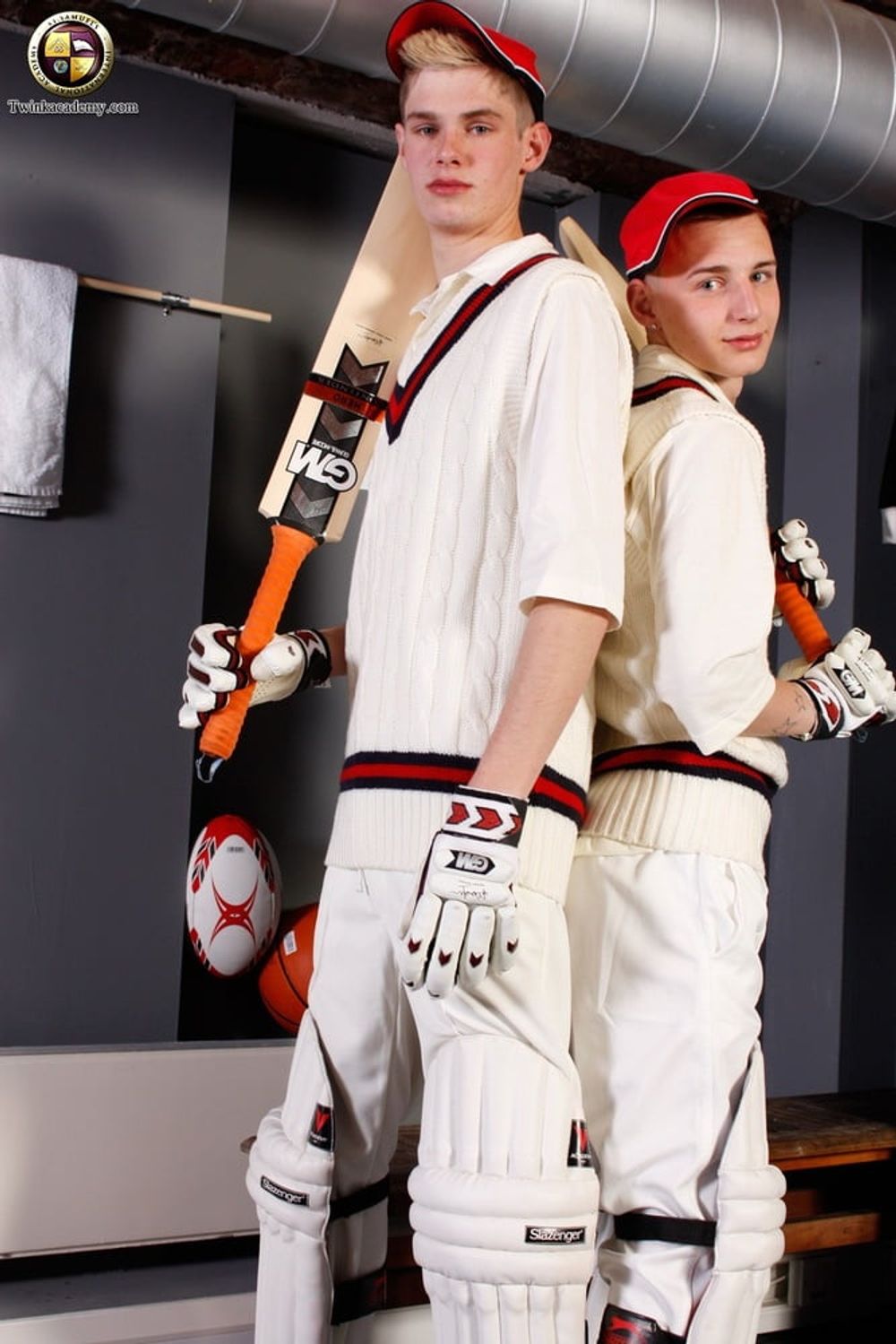 Two British lads pose together after the cricket match #15