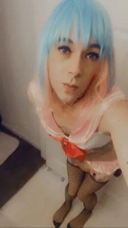 cute pink cosplay girl         