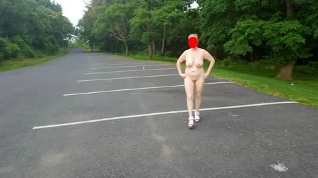 naked parking lot walk         