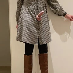 Checkered dress and pantyhose
