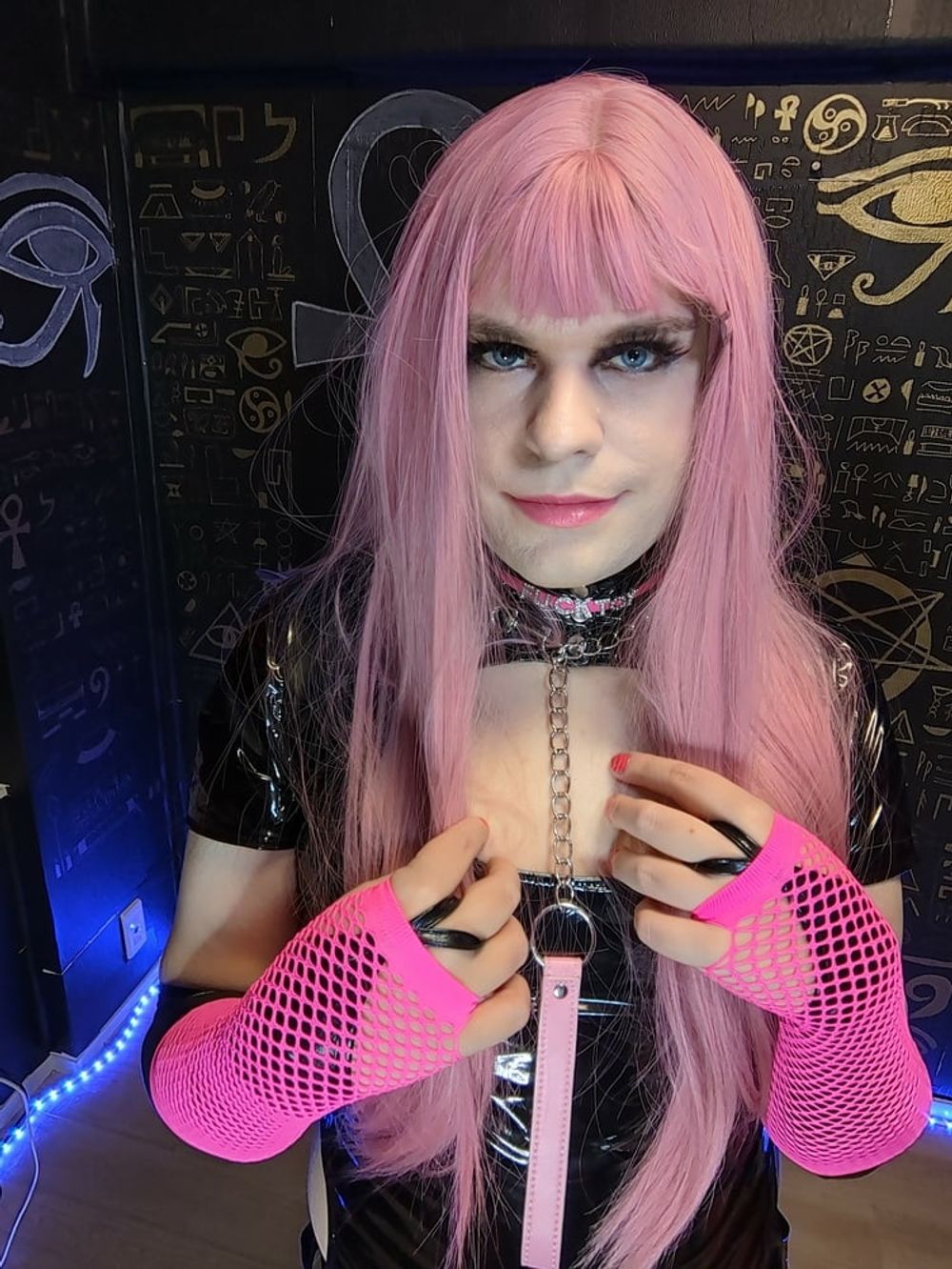 PINK LATEX SISSY SHEMALE TGIRL TRANNY #7