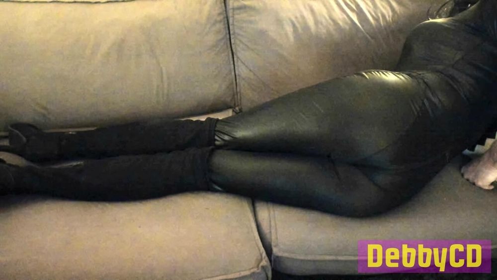 Shiny black catsuit #12