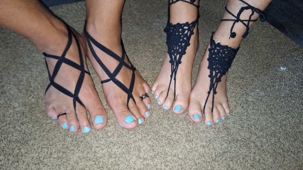 Playing footsie together with matching barefoot sandals  #28