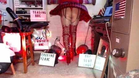 shiny red   thigh high bbc slut platform stiletto boots         