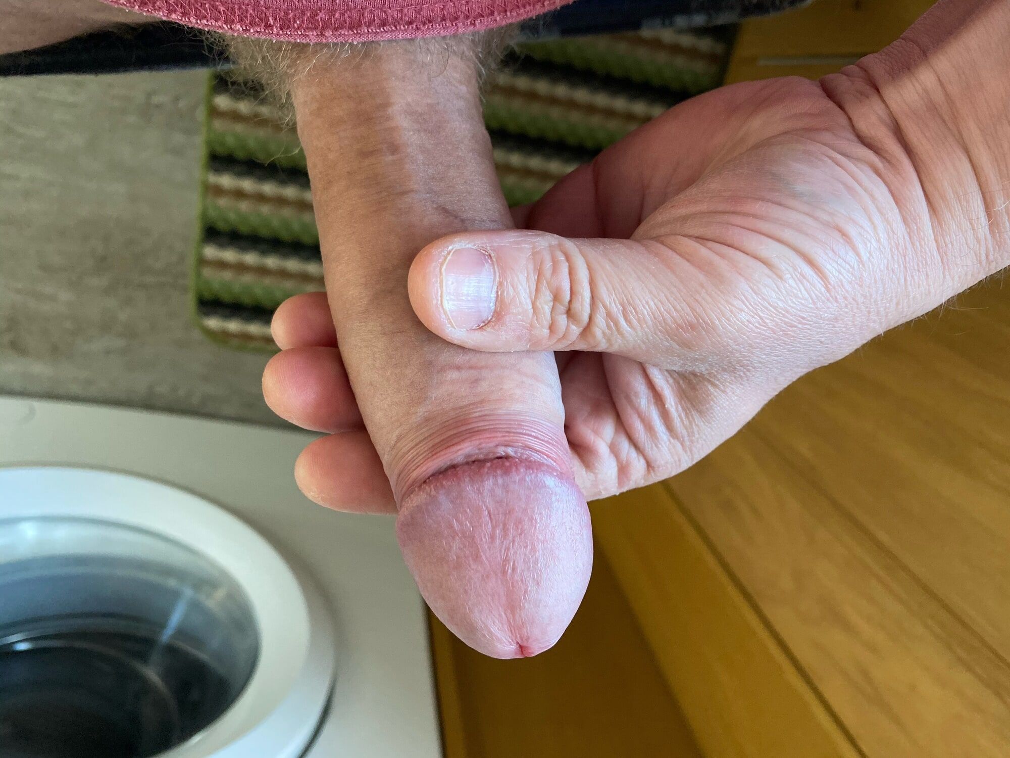My cock fully erect #15