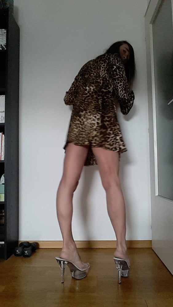 Tygra in her new leopard dress. #10