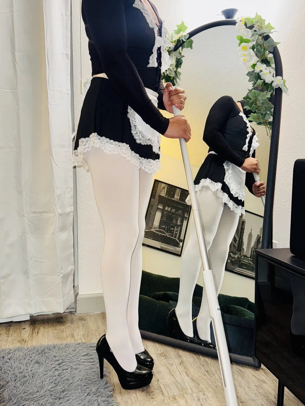 Maid Crossdresser in high heels 