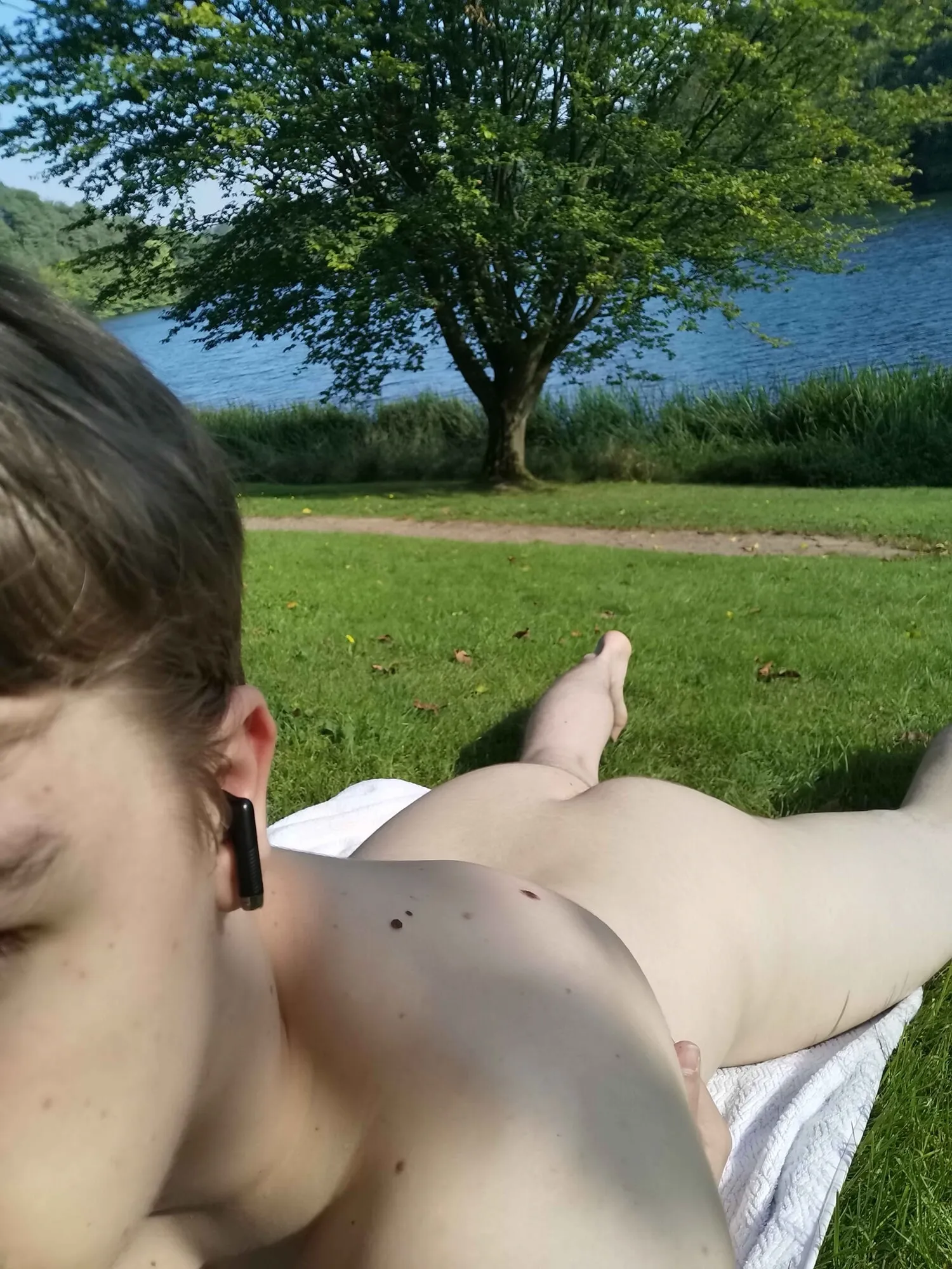 Teen boy (18) exposing himself on nudist beach