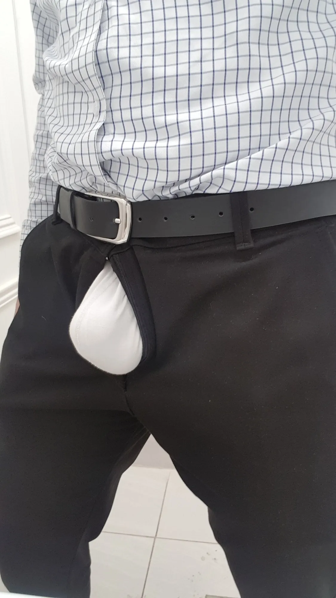 Had to let my cock out to breathe in the office toilet #9