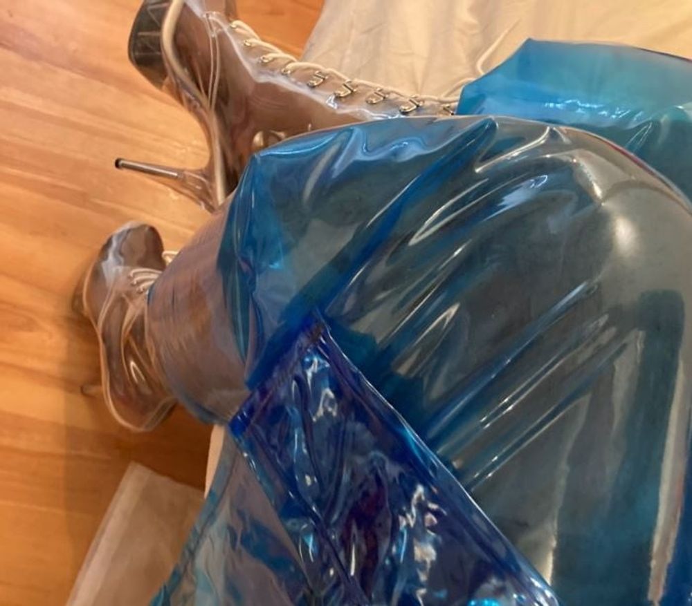 Blue Transparent PVC and Clear PVC Boots #14