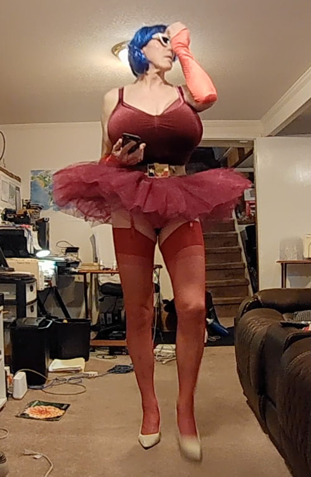 20190107 red tutu dressup #5