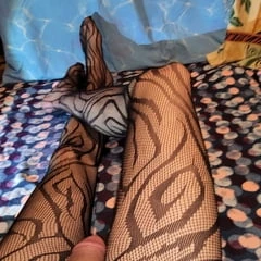 My Black Patterned Fishent Stockings