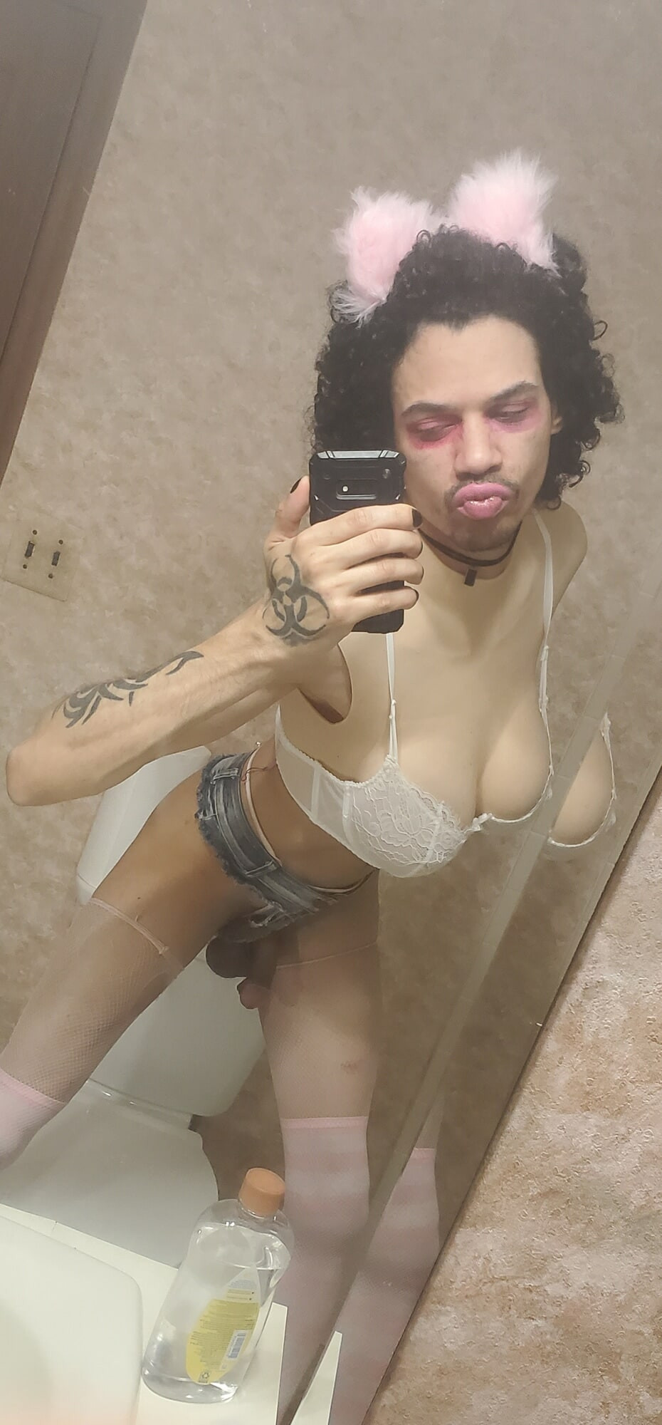 White bra Booty Shorts set