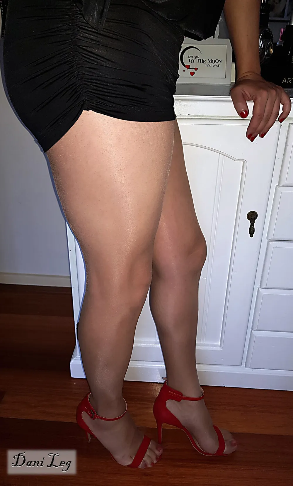 Curvy Legs, Nude Pantyhose and Hot Red Nails and Shoes #5